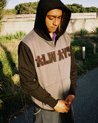Human Applique Zip Hoodie - Black