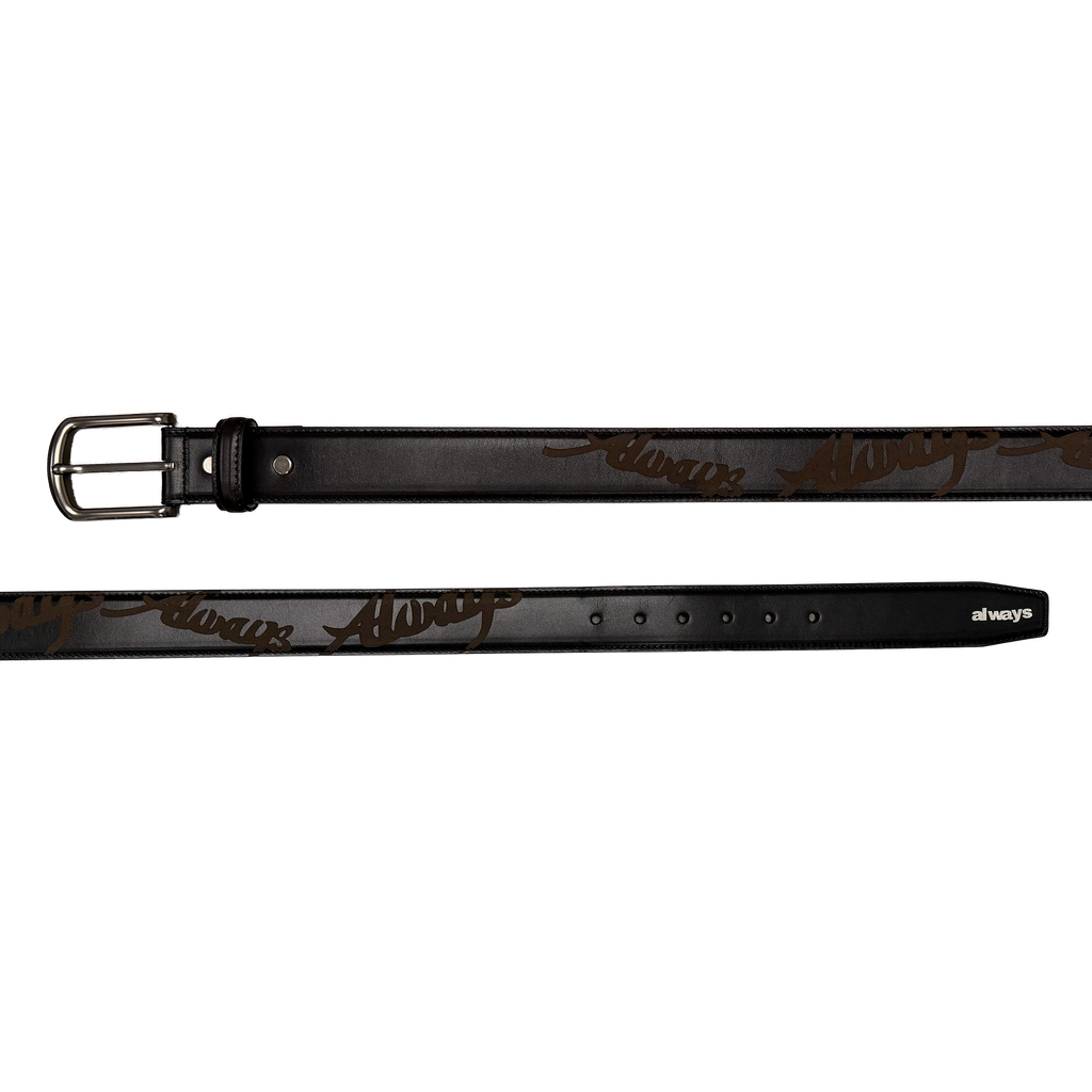 Lazerprint Cowhide Belt - Black / Green