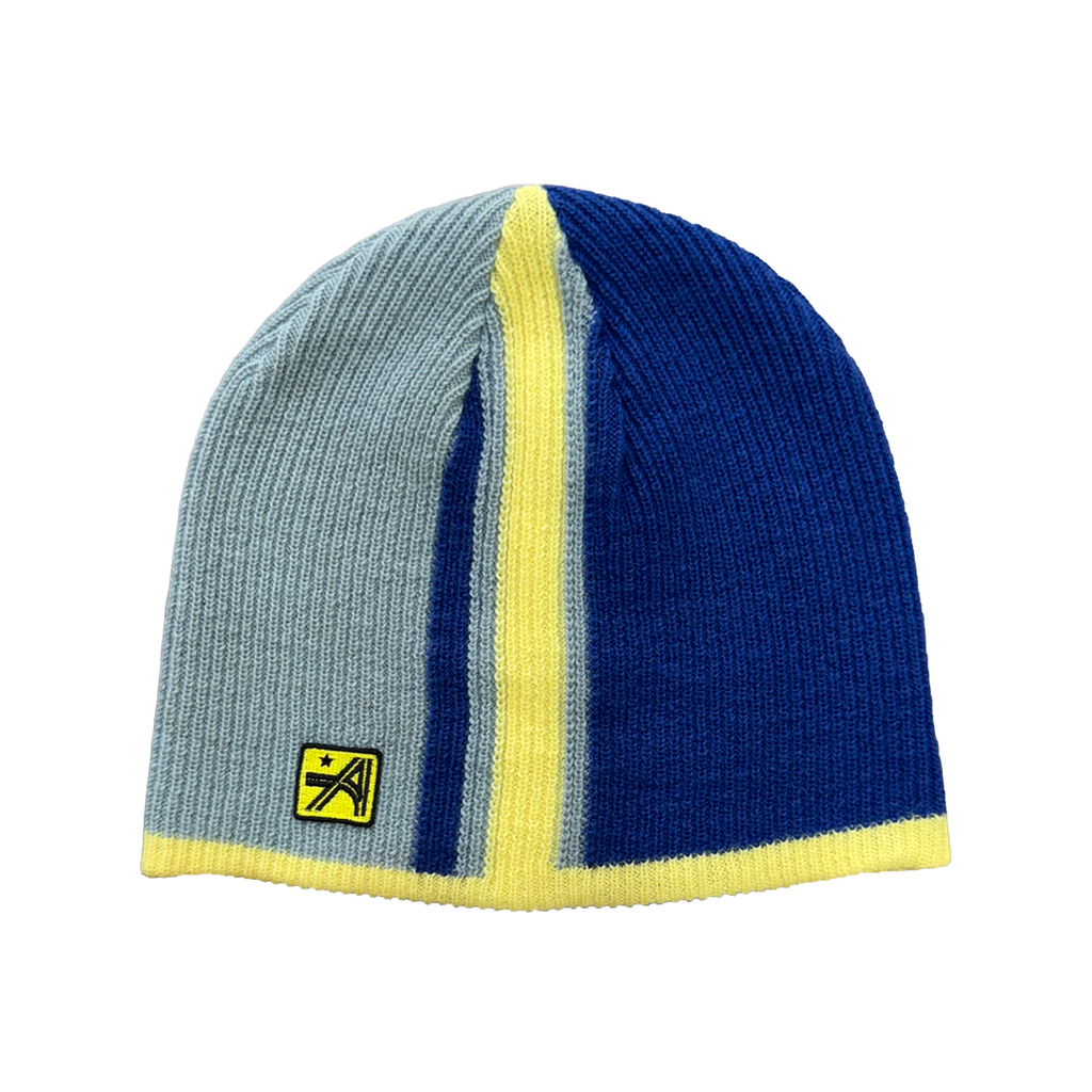 Striped Beanie - Blue / Yellow