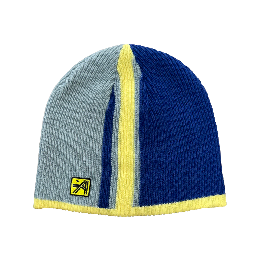Striped Beanie - Blue / Yellow