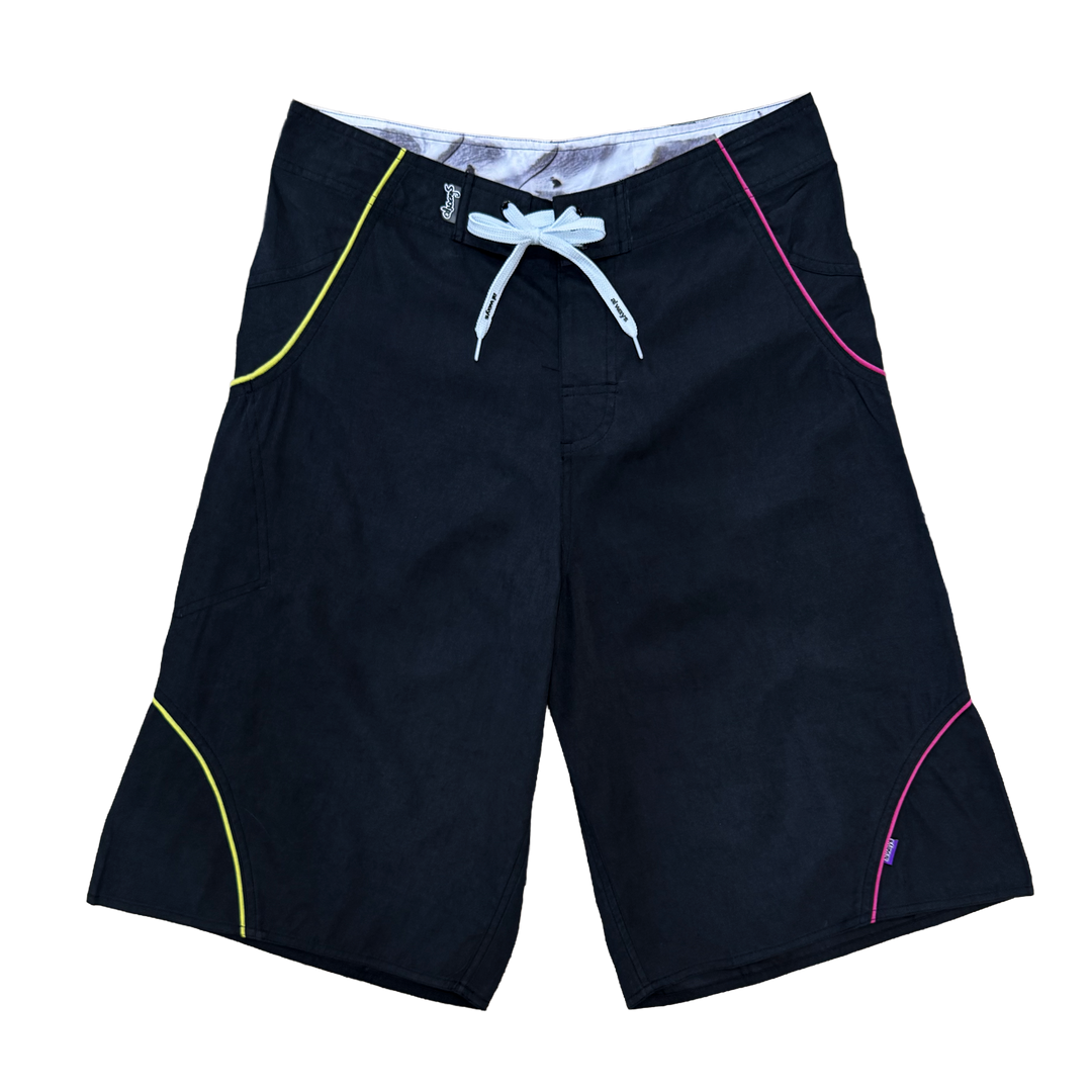 A.I Wrapped Boardshorts - Black / Yellow / Fuchsia