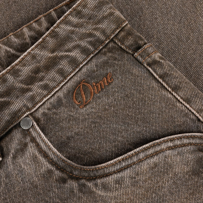 Baggy Denim Pants - Sandblasted Brown