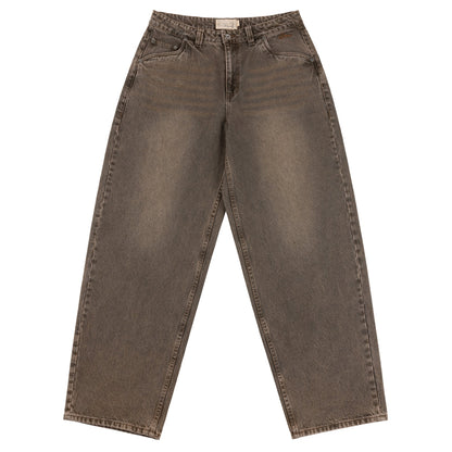 Baggy Denim Pants - Sandblasted Brown