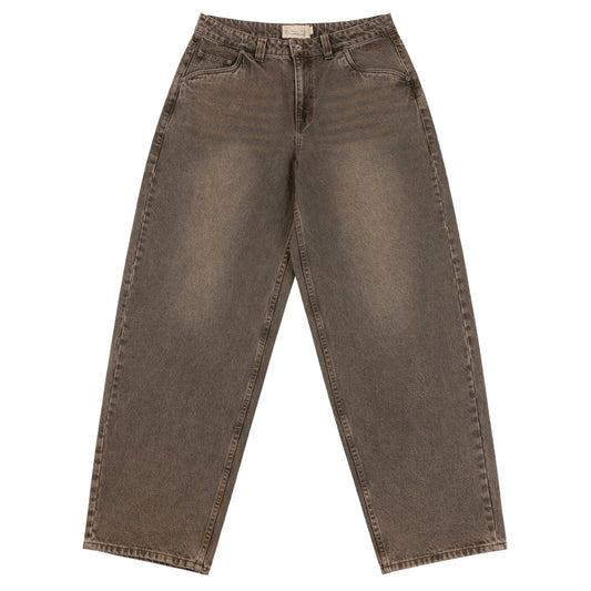 Baggy Denim Pants - Sandblasted Brown