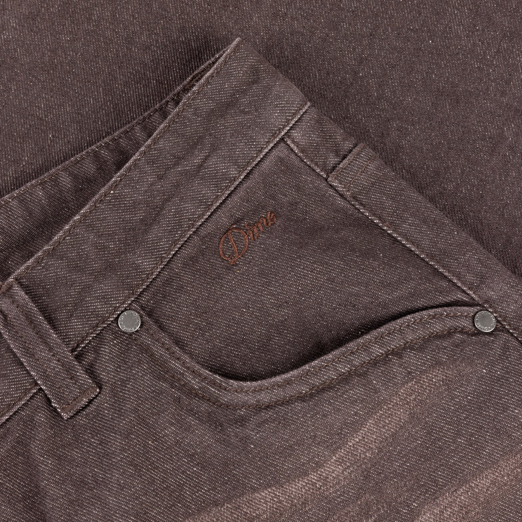 Baggy Denim Pants Sandblasted - Dark Brown