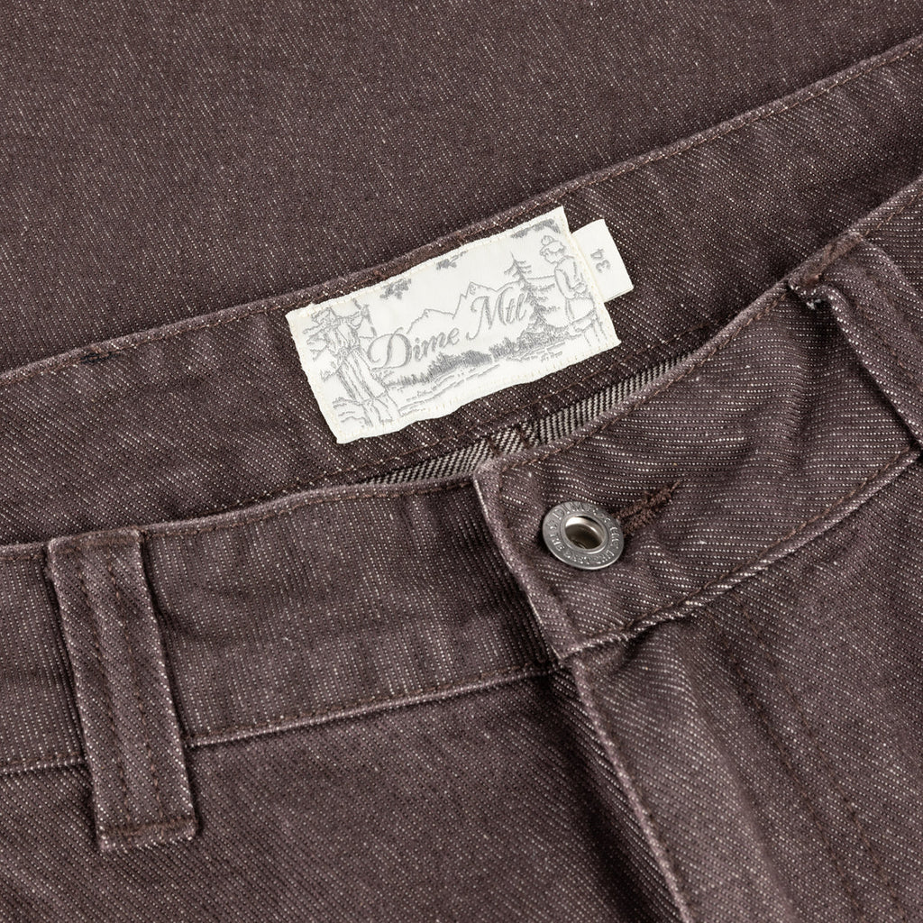 Baggy Denim Pants Sandblasted - Dark Brown