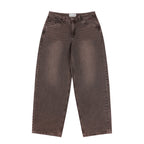 Baggy Denim Pants Sandblasted - Dark Brown