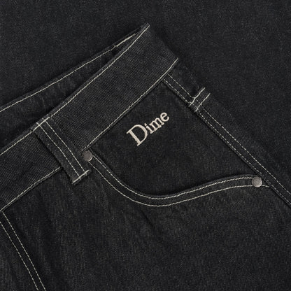 Classic Baggy Denim Pants - Black Washed