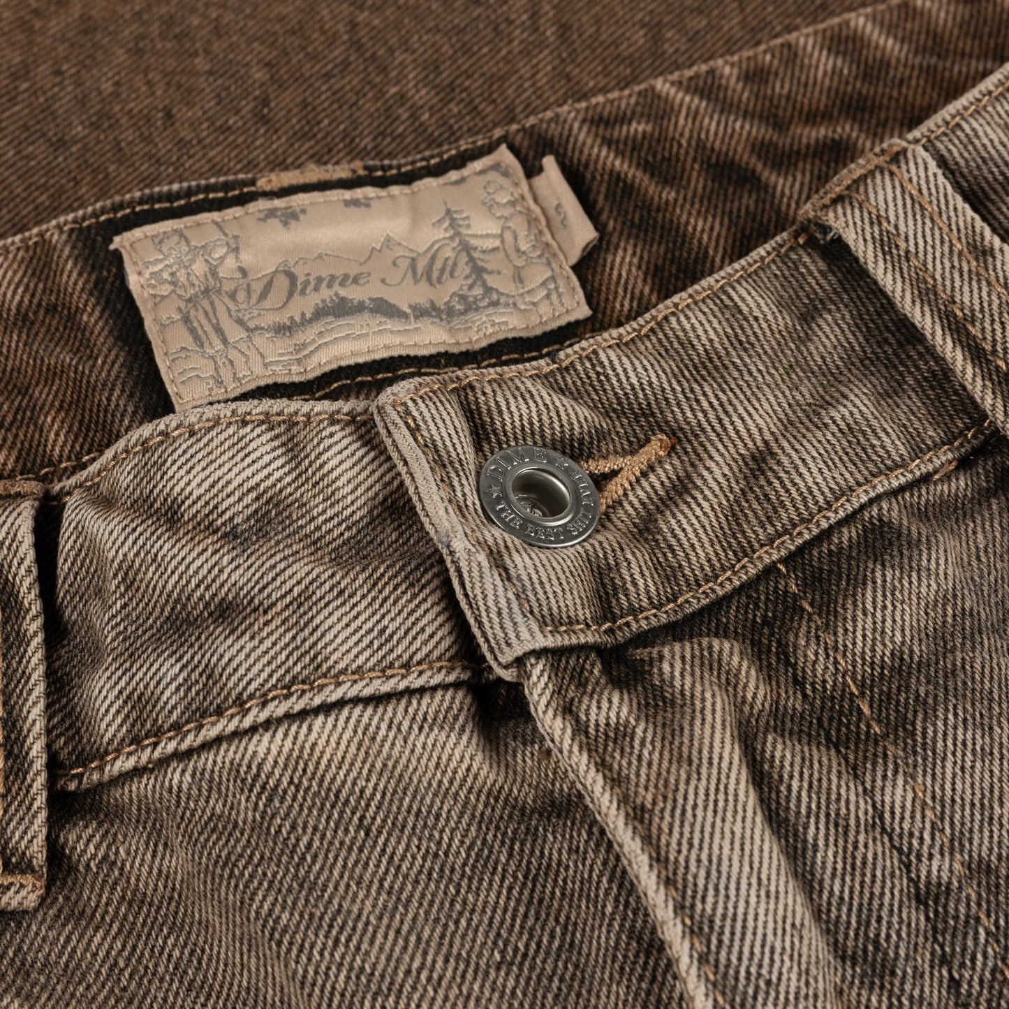 Classic Baggy Denim Pants - Dipped Sandblasted Brown