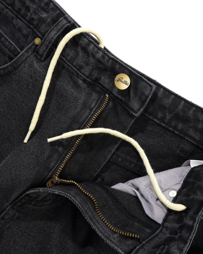 Baggy Denim Jeans - Distressed Black