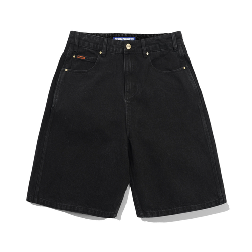 Baggy Denim Shorts - Flat Black