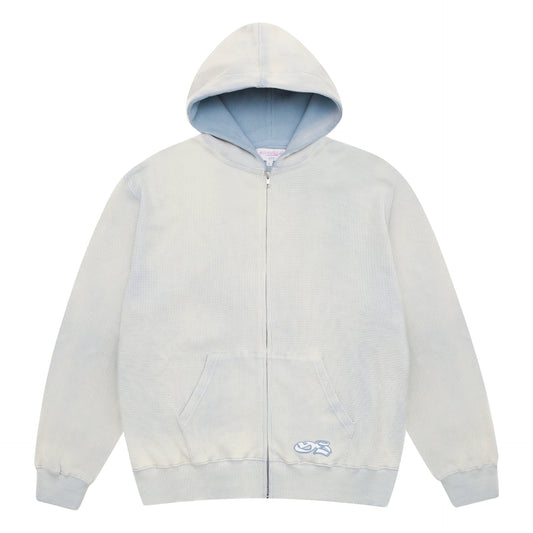 YS Sprayed Waffle Zip Hoodie - Blue