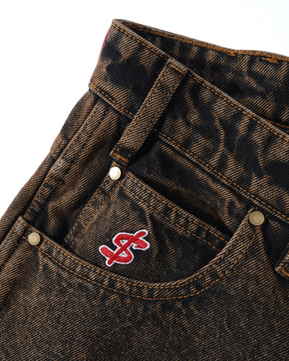 Blockout Denim Jeans - Acid Brown Wash