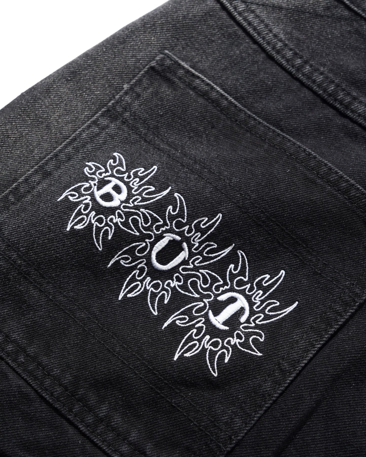Bronco Denim Shorts - Washed Black