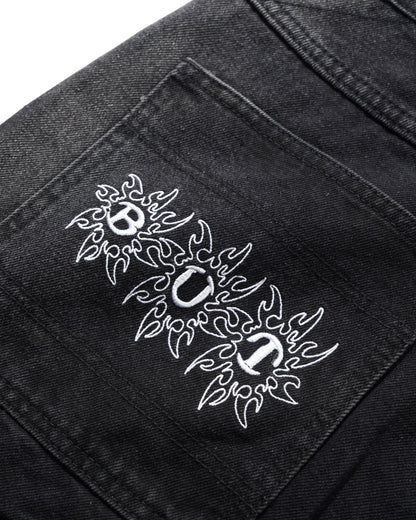 Bronco Denim Shorts - Washed Black