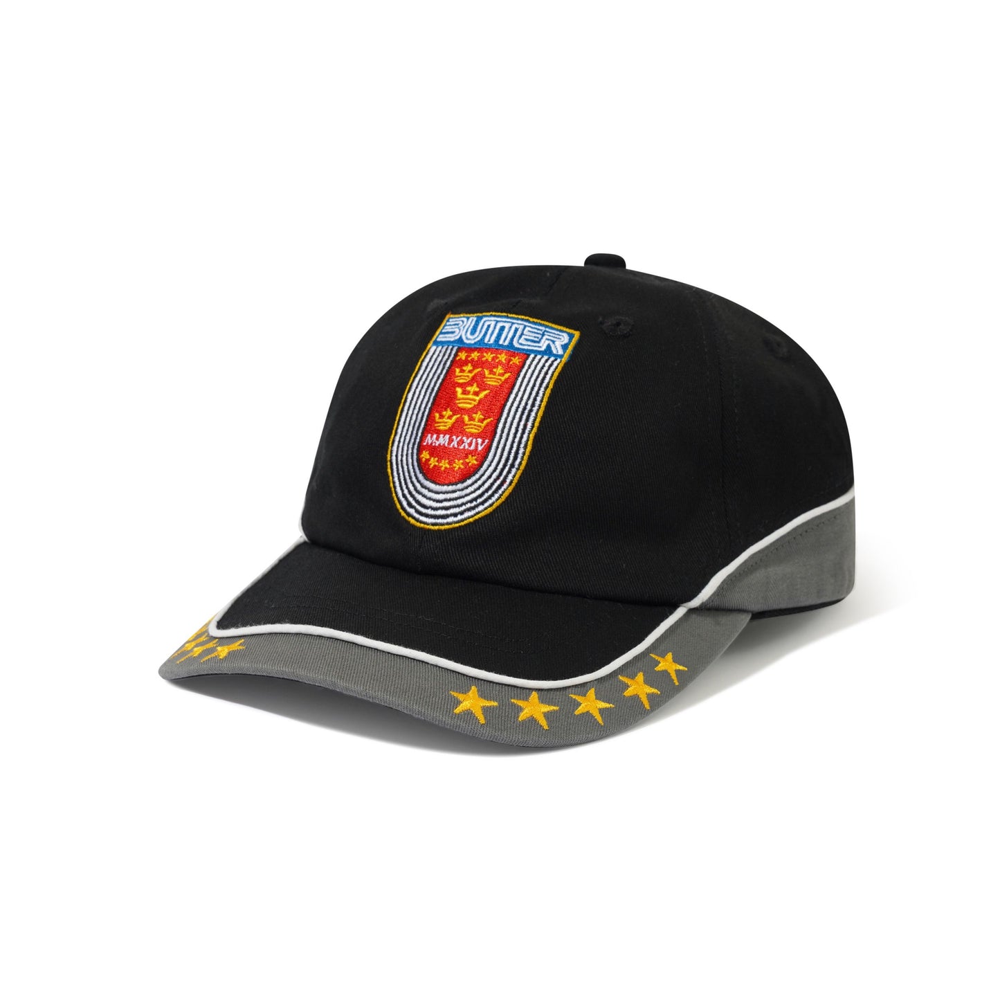 Crown 6 Panel Cap Black - Carbon