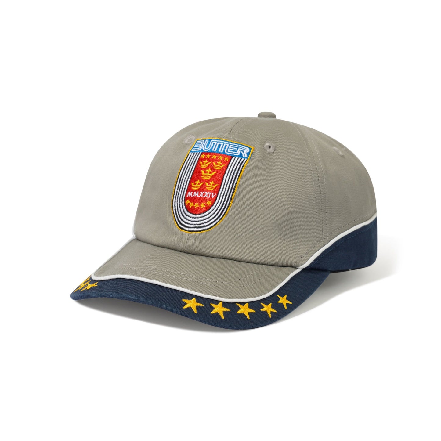 Crown 6 Panel Cap Grey - Navy