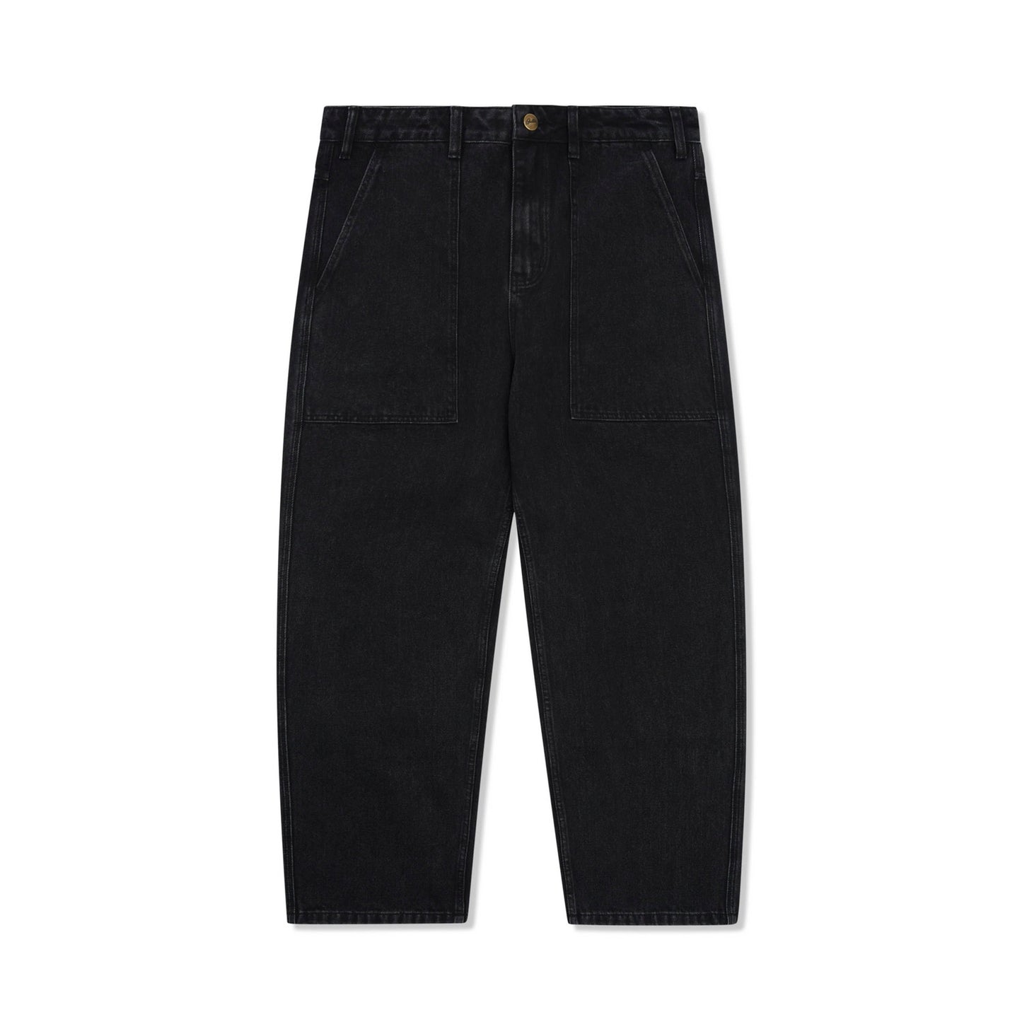 Patch Pocket Denim Jeans- Washed Black