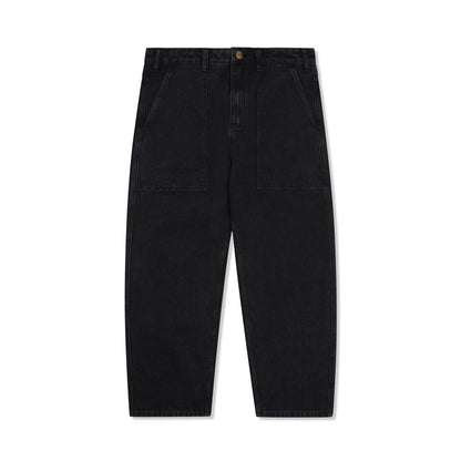 Patch Pocket Denim Jeans- Washed Black