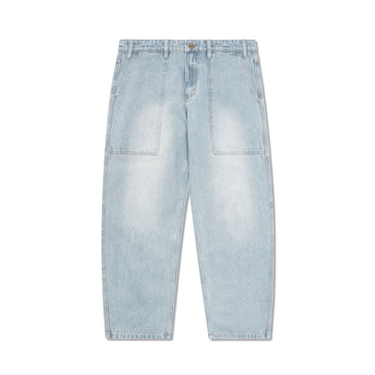 Patch Pocket Denim Jeans - Faded Light Blue