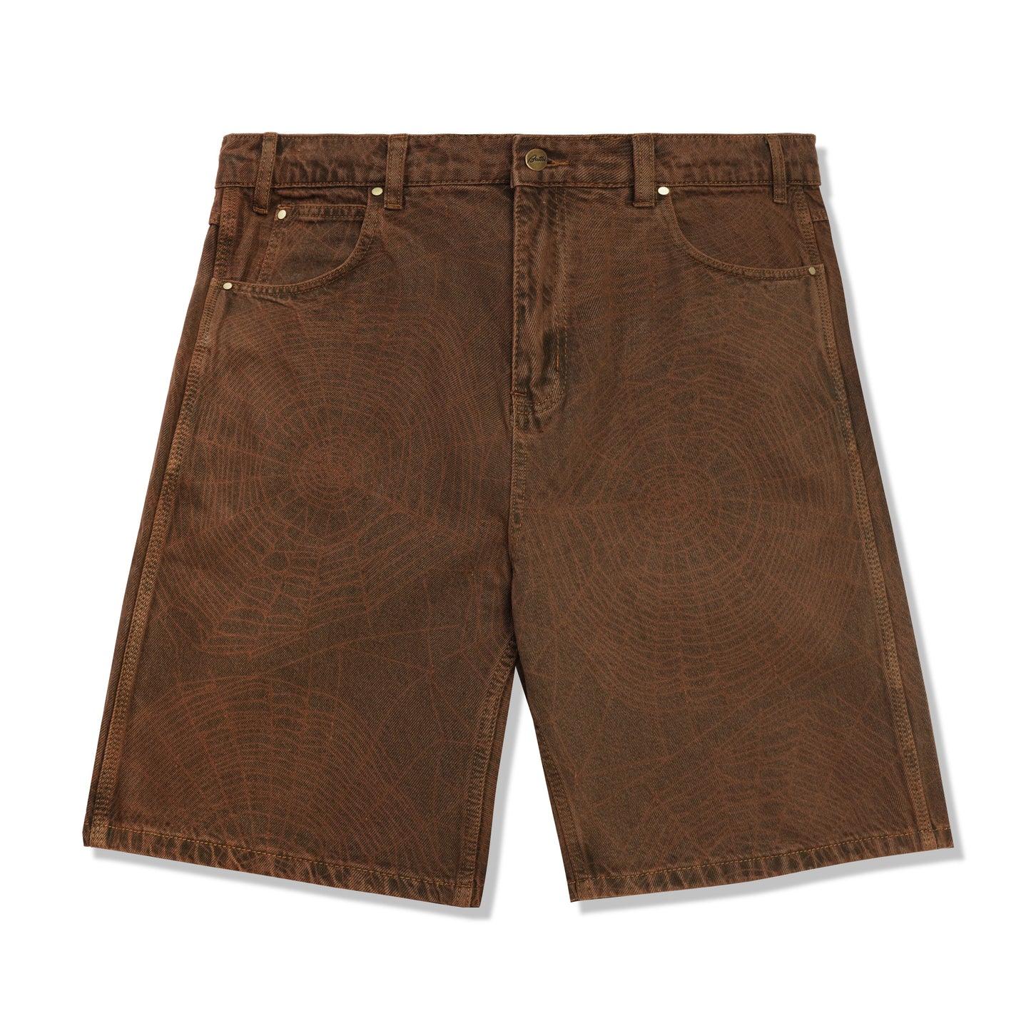 Web Denim Shorts - Brown