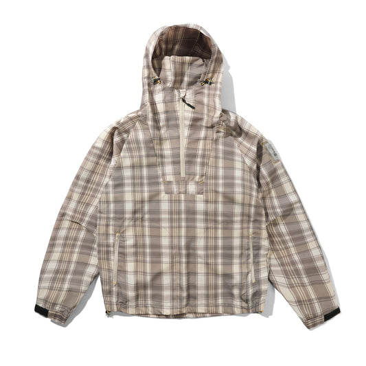 Plaid patterned jacket on a white background