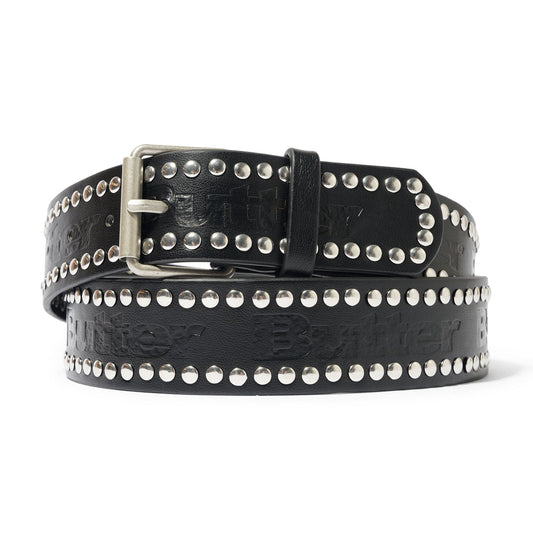 Leather Studded Belt - Black