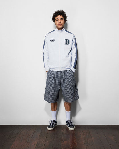Pleated Shorts - Navy Plaid
