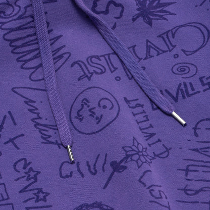 Team AOP Hoodie - Washed Purple