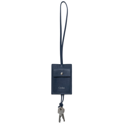 Leather Key Pouch - Blue