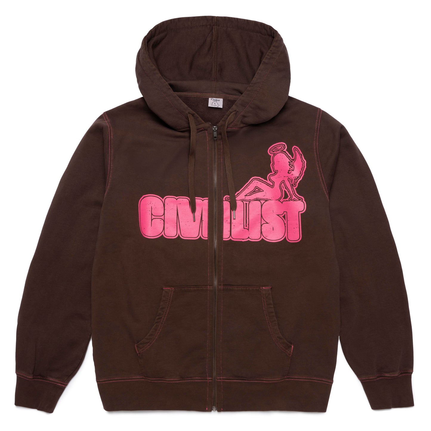 Angel Heavy Zip Hood - Brown