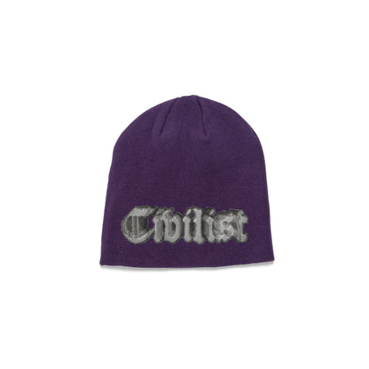 Printed Skull Beanie - Purple