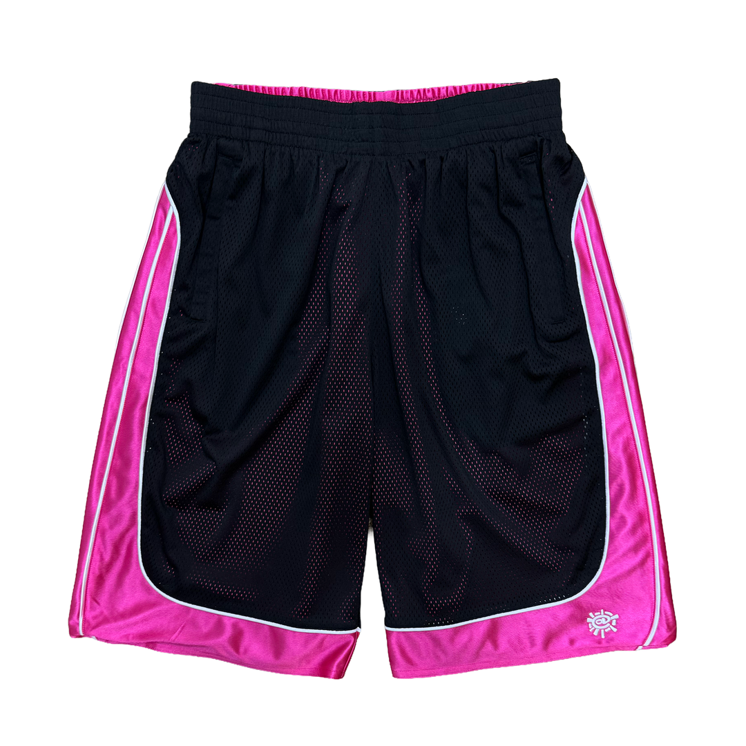 Reversible Court Shorts - Black / Fuchsia