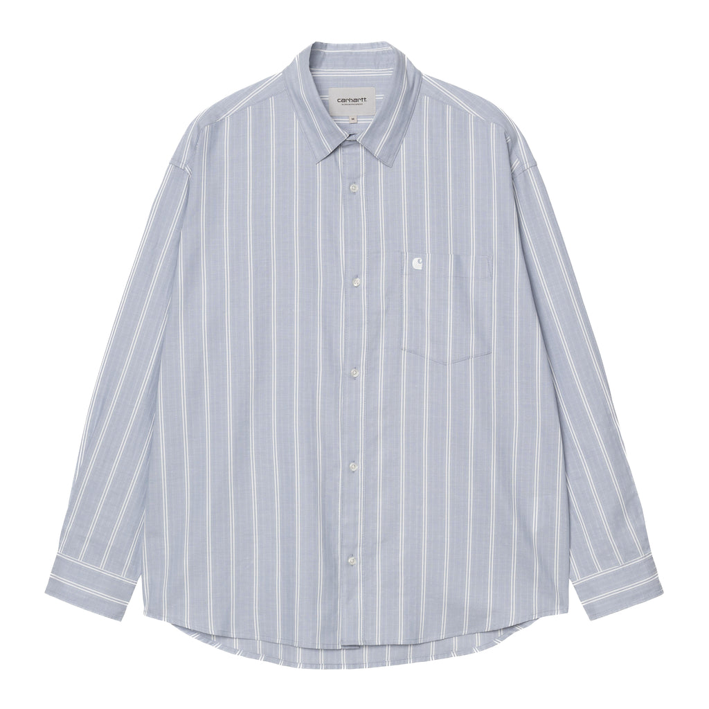 Beale L/S Shirt - Stripe, Gentle Blue / White