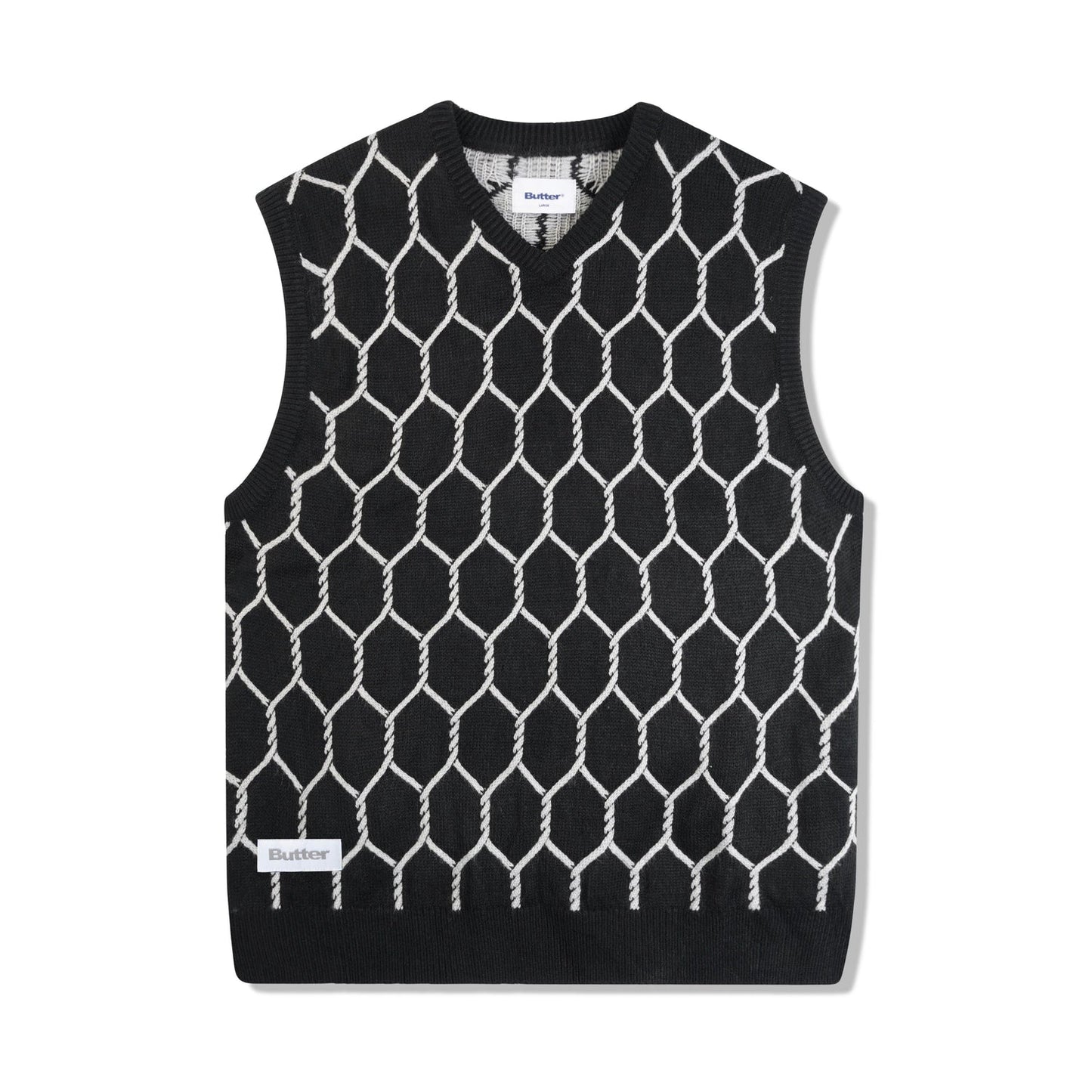 Chain Link Knitted Vest - Black