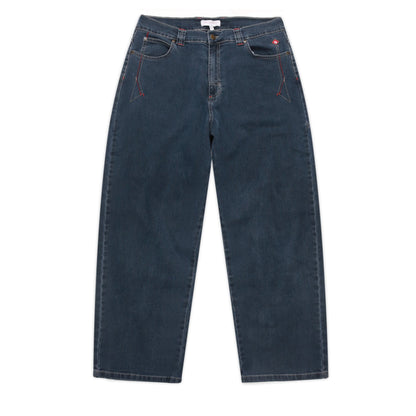 Blue jeans on a white background