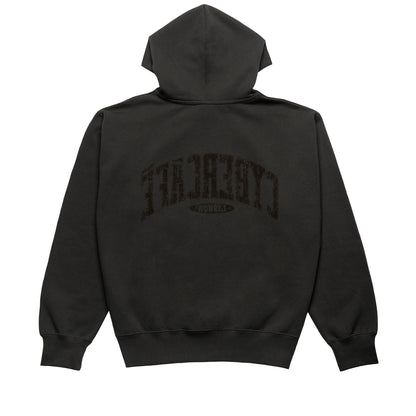 Distressed Varsity Logo Hoodie - Charcoal