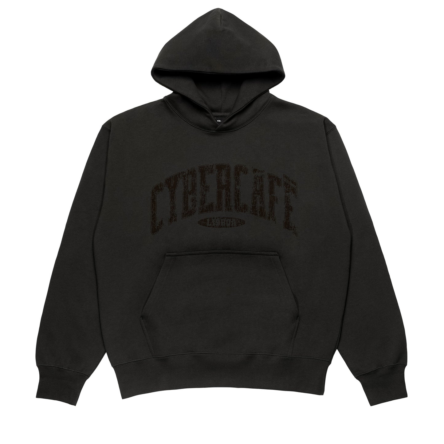 Distressed Varsity Logo Hoodie - Charcoal