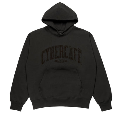 Distressed Varsity Logo Hoodie - Charcoal