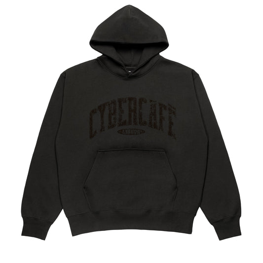 Distressed Varsity Logo Hoodie - Washed Black