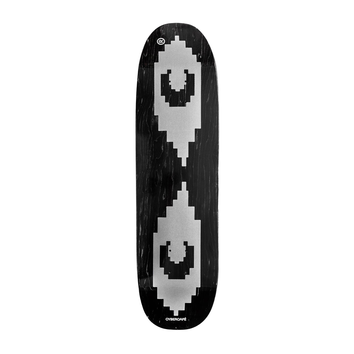 Silver Logo Shaped Deck - Black