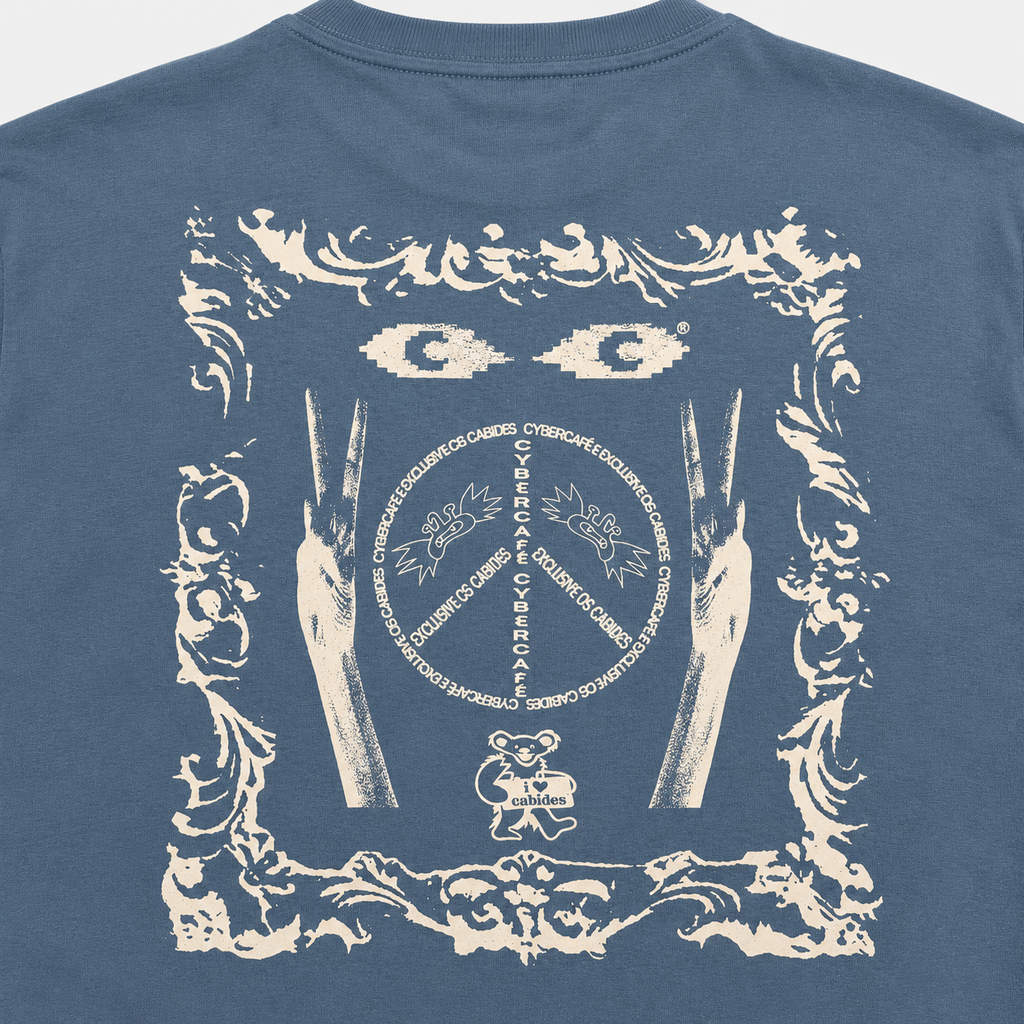 Cybercafé x Exclusive Os Cabides Peace Tee - Blue