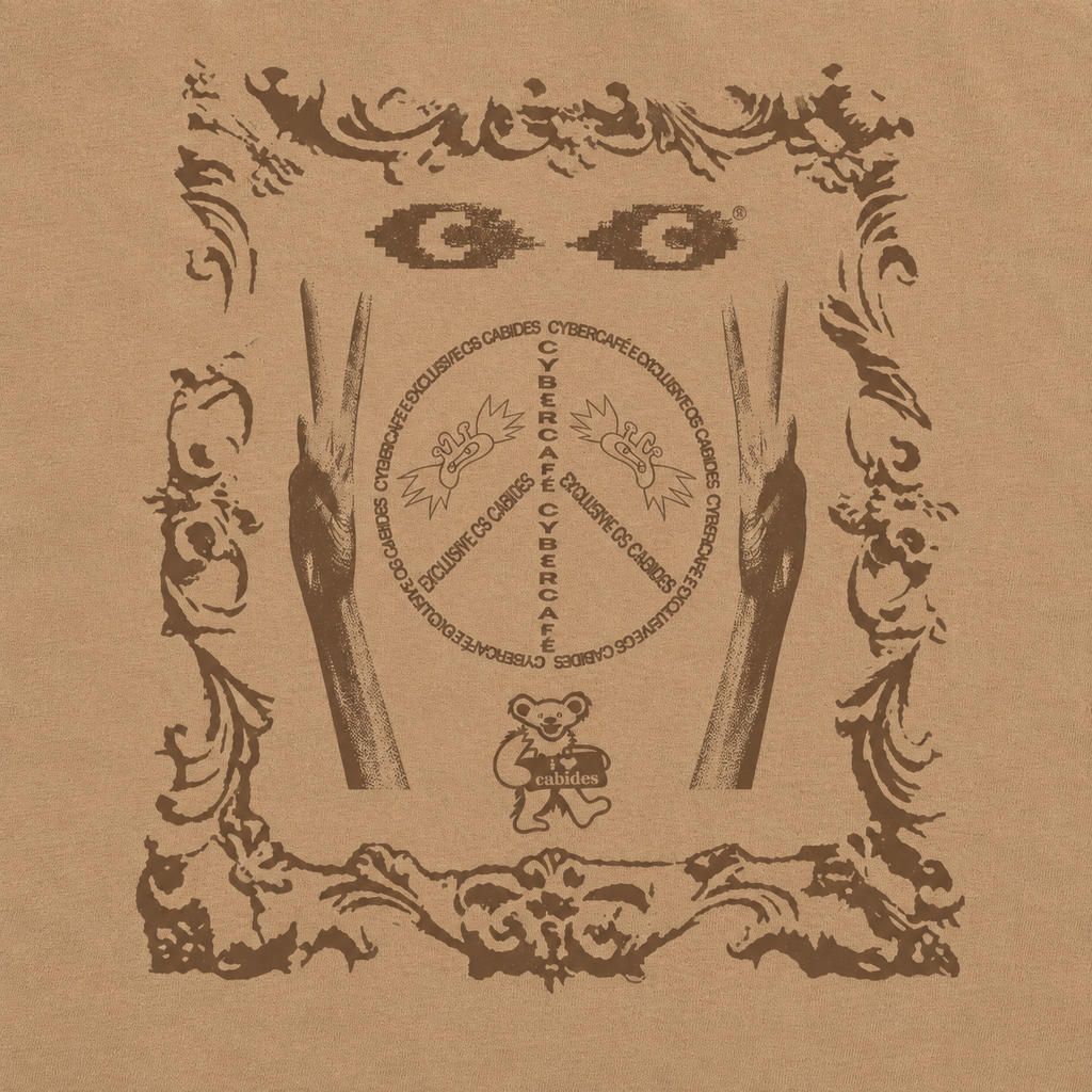 Cybercafé x Exclusive Os Cabides Peace Tee - Sand