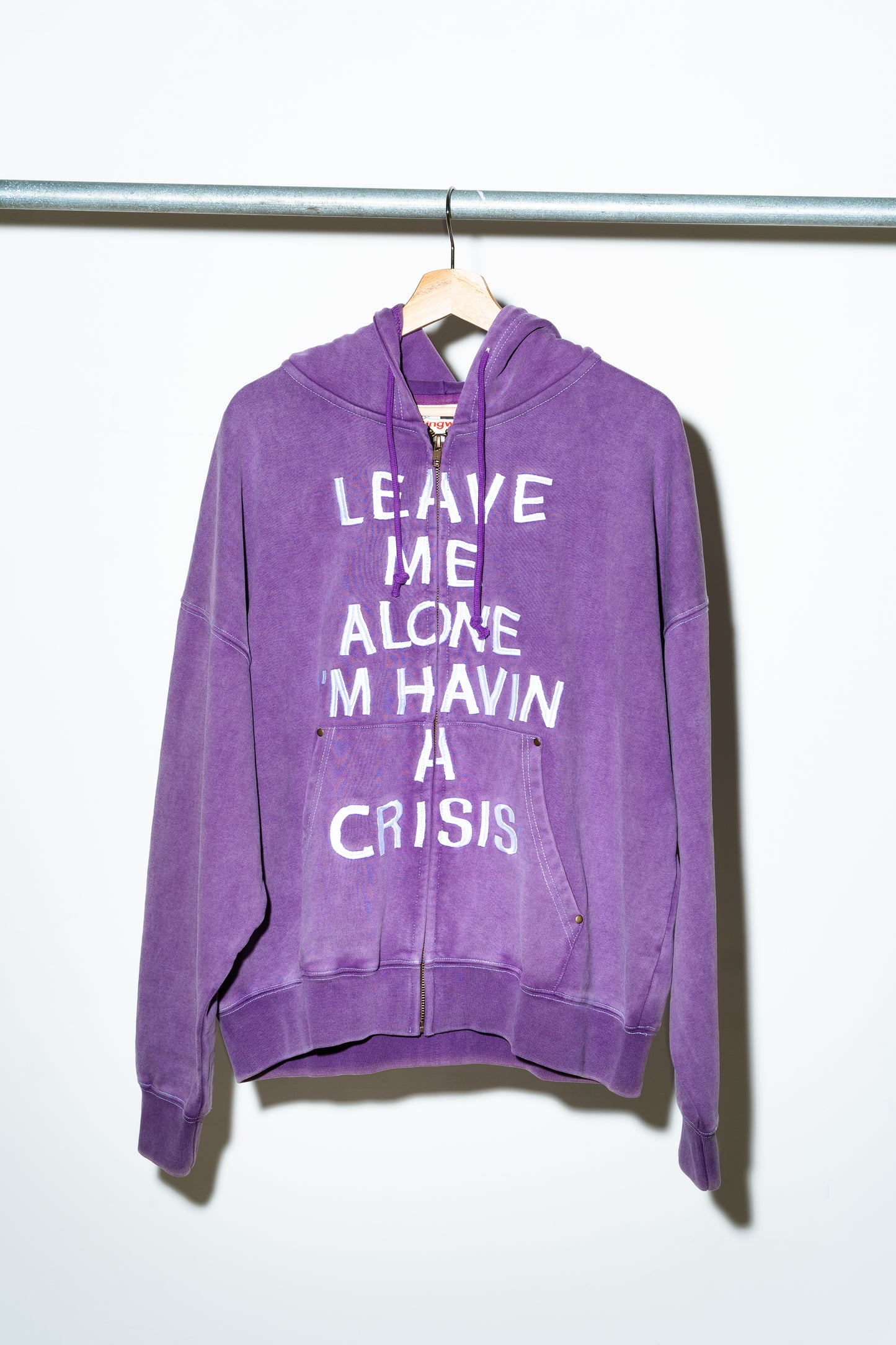 Crisis Zip Up Hoodie - Acid Purple