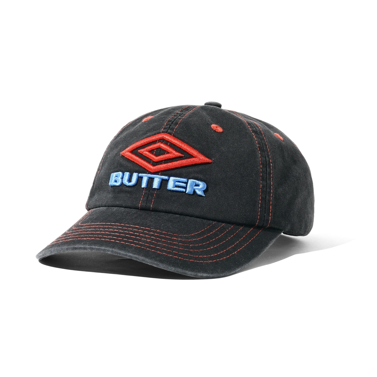 Diamond Logo 6 Panel Cap - Washed Black