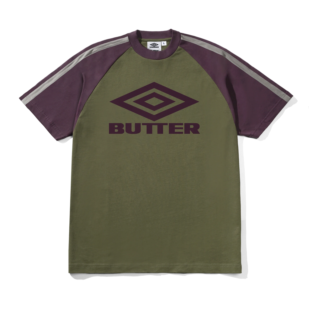 Diamond Logo Raglan Tee - Army / Eggplant
