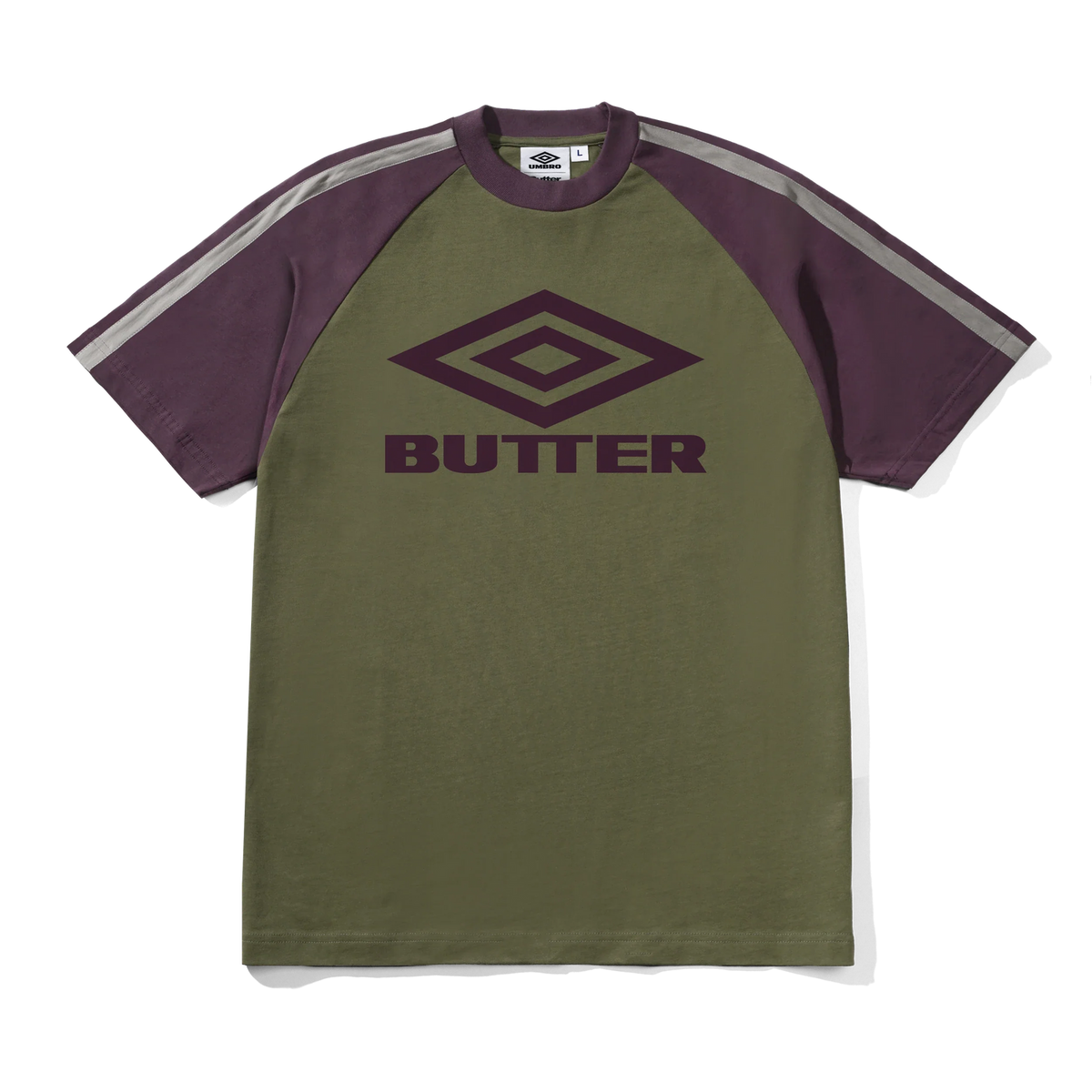 Diamond Logo Raglan Tee - Army / Eggplant