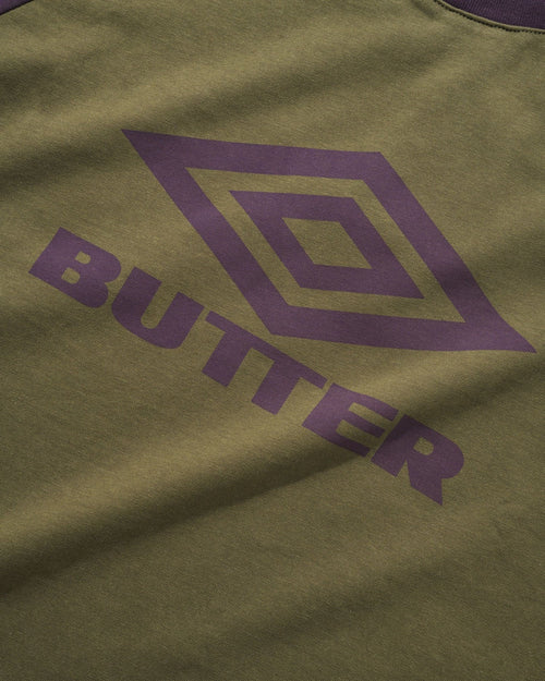Diamond Logo Raglan Tee - Army / Eggplant