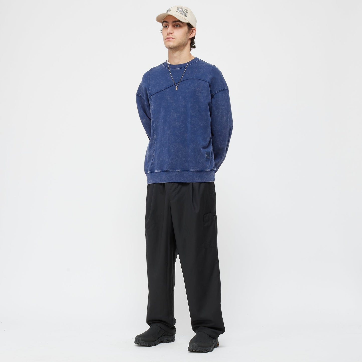 Reverse Stitch Crewneck - Washed Navy