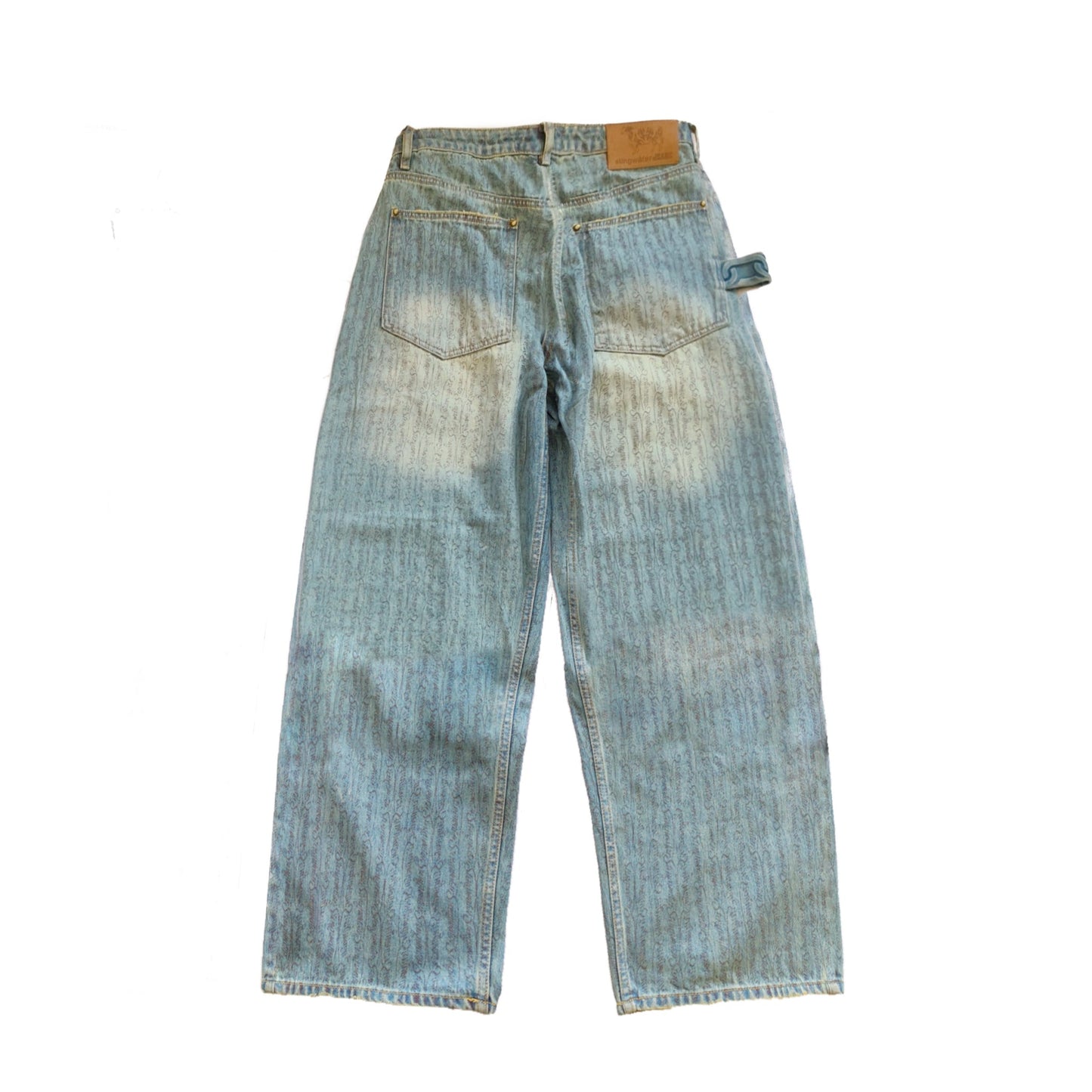 Script Double Knee Jeans - Acid Blue